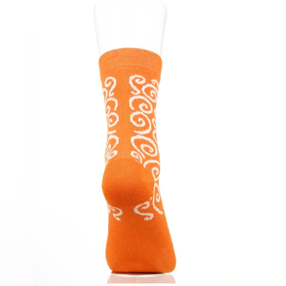 3/$15 Orange Bunny Swirl Socks | Big Shoe Size 41-46 | Easter Spring Gift Unisex - Picture 7 of 10